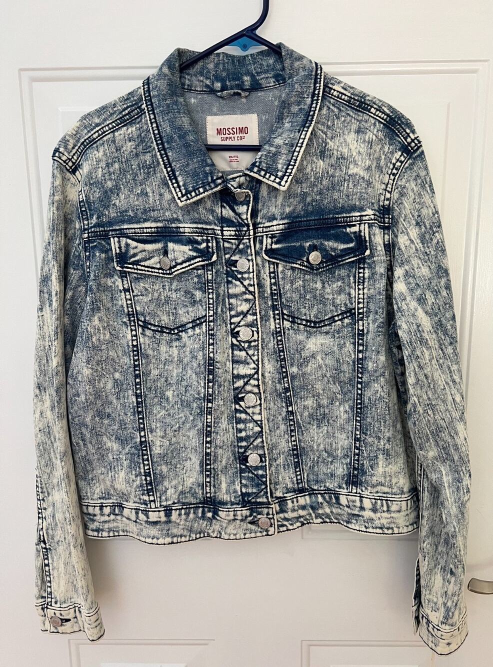 Womens M/Juniors XXL MOSSIMO Acid Wash Denim Jacket Vintage, Y2K , 80s -90s Vibe